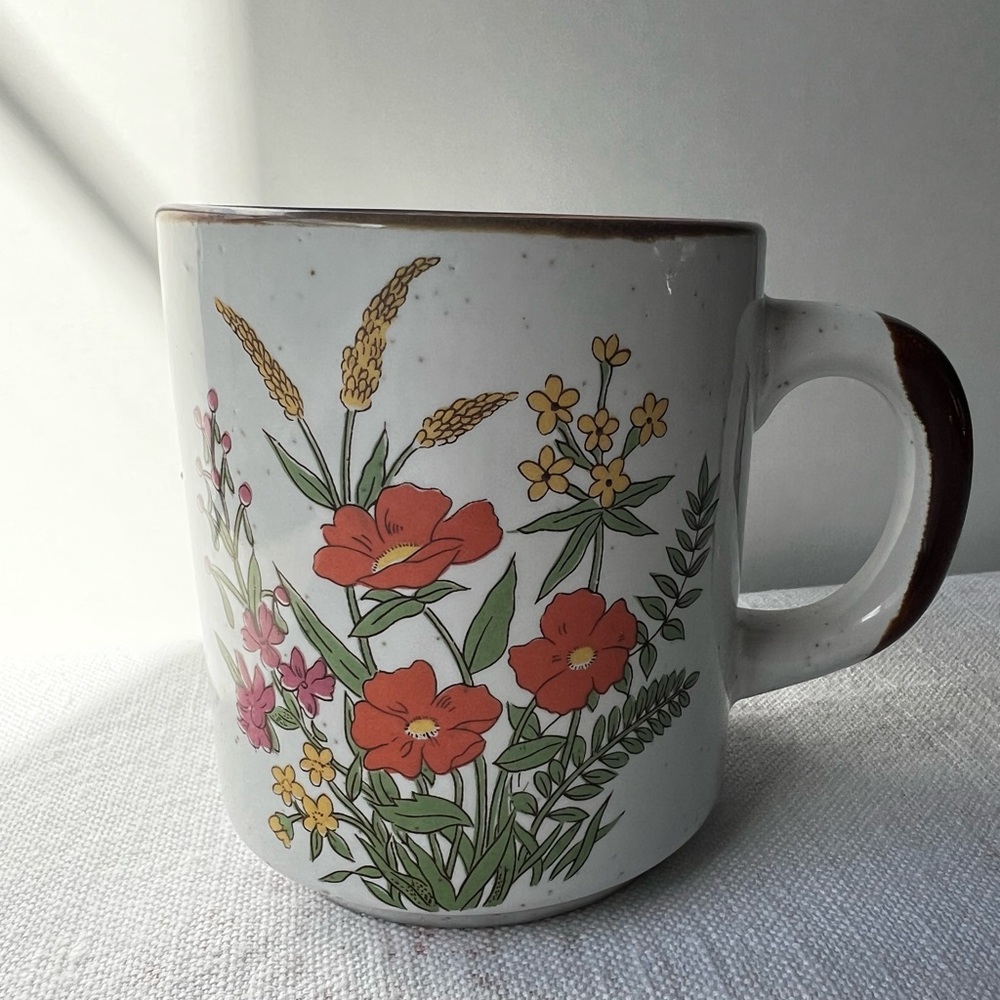 Floral Ceramic Mug with Handle